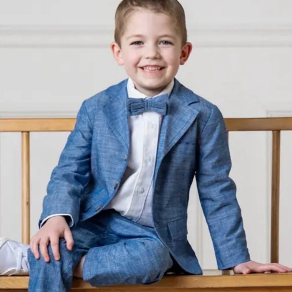 Hope & Henry Organic Chambray Blazer Suit Coat